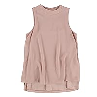 Womens Layered Contrast Knit Blouse, Pink, X-Small