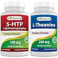 Best Naturals 5-HTP (5-hydroxytryptophan) 100 mg & L-Theanine 200mg