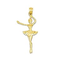 14k Yellow Gold Ballerina Charm Pendant