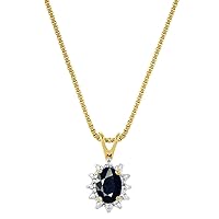 Rylos Necklaces For Women 14K Yellow Gold - October Birthstone Pendant Necklace - Onyx 6X4MM Color Stone Gemstone Jewelry For Women Gold Necklace