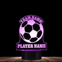 Football 3D Night Light Football Team Name Custom LED Lights Personalised Creavtive Soccer Player Name Table Lamp Custom for Sport Hobby Gift