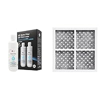 LG LT1000P2 6-Month / 200 Gallon Refrigerator Replacement Water Filter, 2 Count (Pack of 1), White. & 6 Month (LT120F) Replacement Refrigerator Air Filter, 1 Count (Pack of 1), White
