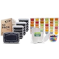Freshware 50-Pack Meal Prep Containers & 50-Set 12 oz Food Storage Containers with Lids, BPA Free, Microwave/Dishwasher Safe