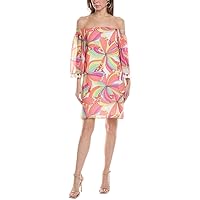 Trina Turk Women's Printed Off The Shoulder Dress with Tassels