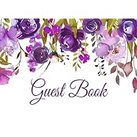 Guest Book: Floral Party Guest Book Purple Flowers for Weddings, Bridal Showers, Events for Women, and Birthday Parties (Volume 11)