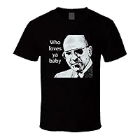 Telly Savalas Kojack t-Shirt Who Loves yo Baby Retro TV Police she Shirts