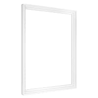 MCS Floating Canvas Frame, Art Frames for Canvas Paintings with Adhesive Fasteners and Hanging Hardware, 18 x 24 Inch White Finish