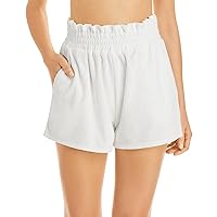 Womens Terry Cloth Short High-Waist Shorts