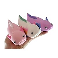 Set of All 3 Color Sand Filled Stretchy Axolotl - Moldable Sensory, Stress, Squeeze Fidget Toy ADHD Special Needs Soothing (Set of All 3 Colors)