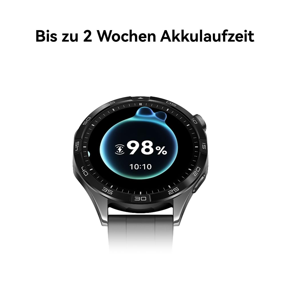 HUAWEI WATCH GT 4 46mm Smartwatch, Bis zu 2 Wochen Akkulaufzeit, Android und iOS, Kalorienmanagement, Professionelles Gesundheitsmanagement, SpO2, GPS, Deutsche Version, Schwarz
