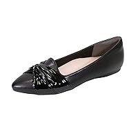 Peerage Whitney Women's Wide Width Pointed Toe Casual Dress Leather Flats
