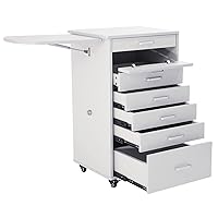 Medical Dental Assistant's Mobile Cabinet Alabama Cart Utility Cart 5 Drawer W/Side Shelf. Professional Utility cart for Medical or Dental Instruments Storage.