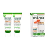TheraBreath Toothpaste (Pack of 2) and Throat Spray Bad Breath Bundle