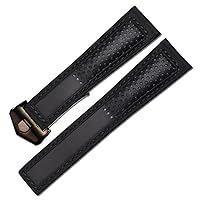 Genuine Leather Strap 22m For Tag Heuer F1 Watchband Red Stitches Wristwatches Band Fold Buckle Leather Watch Bracelet