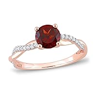 Choose Your Gemstone Rose Gold Plated Engagement Ring Brilliant Round Diamonds Handmade Jewelry for Women and Girls Available in Size 4,5,6,7,8,9,10,11,12,13