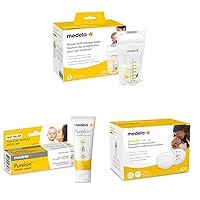 Medela Breastfeeding Essentials Bundle - Breast Milk Storage Bags, Nursing Pads, and Nipple Cream