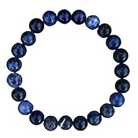 Natural Sodalite 8mm rondelle smooth 7inch Semi-Precious Gemstones Beaded Bracelets for Men Women Healing Crystal Stretch Beaded Bracelet Unisex