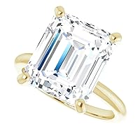 JEWELERYIUM 6 CT Emerald Cut Colorless Moissanite Engagement Ring, Wedding/Bridal Ring Set, Halo Style, Solid Sterling Silver, Anniversary Bridal Jewelry, Precious Ring for Wife