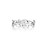 Choose Your Color 925 Sterling Silver, 18K Gold Plated Olive Leaf Band Ring Beutiful Fine Jewelry Perfect for Special Occasion Ring Gift for Women And Girls Size US 4 To 13
