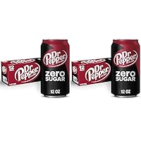 Dr Pepper Zero Sugar Soda, 12 fl. oz. Cans, 12 Pack (Pack of 2)