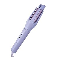Wand Curler, 1 ¼ Inch Hair Curler Iron, Double Ceramic Instant Heat Spin Curling Iron,Purple
