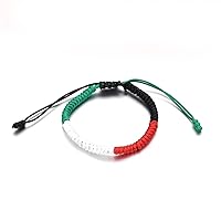 Huangshanshan Palestine Flag String Bracelet Red Black White Green Rope Braided Bangle
