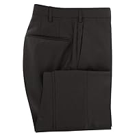 Dark Brown Micro-Check Wool Pants - Slim