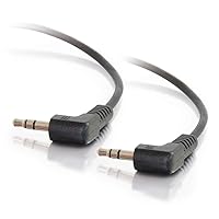 C2G Legrand Velocity 3.5mm Right Angle Stereo Audio Extension Cable, Male to Male Auxiliary Cable, Black Auxillary Port Extension Cable, 1.5 Feet, 1 Count, C2G 40582