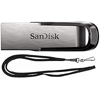 SanDisk 32GB Ultra Flair USB 3.0 Metallic Flash Drive SDCZ73-032G Bundle with (1) GoRAM Black Lanyard (32GB, 1 Pack)