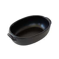 Banko Ware Au Gratin Dish, Small, For One Person Diameter Approx. 7.5 inches (19 cm), Heat Resistant, Ceramic, Oven Safe, Direct Fire, Microwave and Dishwasher Safe, Black, Made in Japan