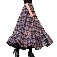 Plaid Skirt Women Cosplay Spring Feminino Francais Costume Waist Japan Middle Ages Gothic Korean Skirts