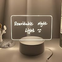Note Board Creative LED Night Light USB Message Board Holiday Light with Pen Gift for Kids Girlfriend Decorative Night Light Light (B)