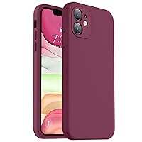 Vooii Compatible with iPhone 11 Case, Upgraded Liquid Silicone with [Square Edges] [Camera Protection] [Soft Anti-Scratch Microfiber Lining] Phone Case for iPhone 11 6.1 inch - WineRed