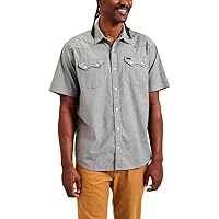 Howler Brothers Men's Crosscut Deluxe Shortsleeve Shirt, Beams/Blue Spruce