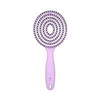 Ilu Lollipop Candy Purple Professional Round Detangling Light Weight Hairbrush for Wet and Dry Hair Designed for Professional Hairdressers Colourful Brush