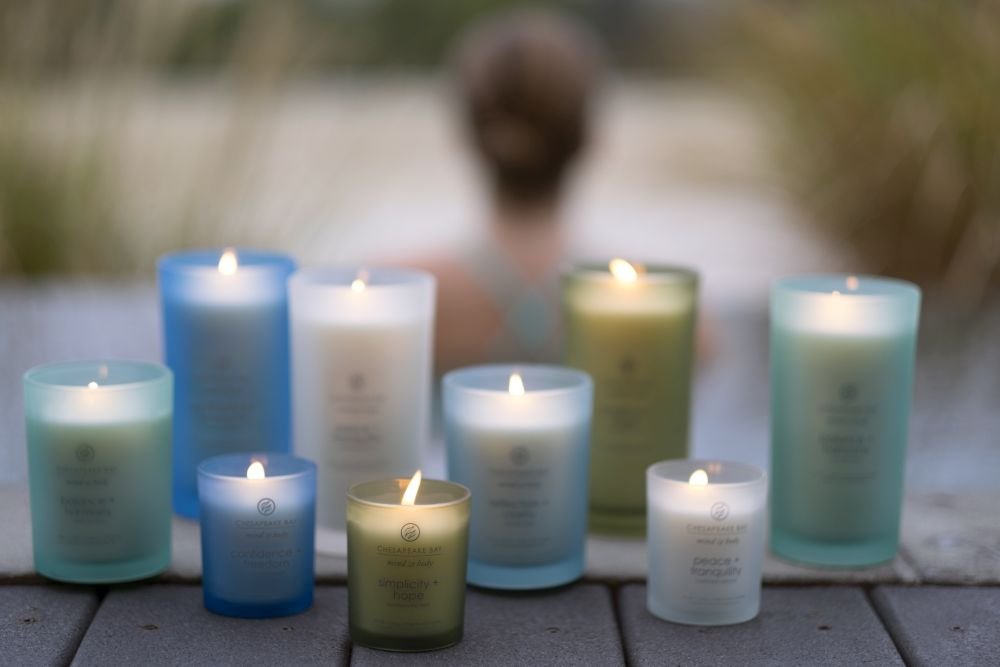 Chesapeake Bay Candle Scented Candle, Balance + Harmony (Water Lily Pear), Medium, Home Décor