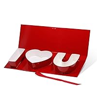 Geoto 6 Pack I Love You Heart Shaped Empty Valentine's Day Gift Packaging Boxes (Red)