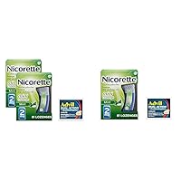Nicorette 2mg Mini Nicotine Lozenges 81ct 2-Pack Bundle with Advil Dual Action Coated Caplets 2ct to Help Stop Smoking
