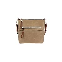 Le Miel Vegan Leather Double Zipper Square Crossbody Bag - Chic Companion for Women's Everyday Casual Occasions