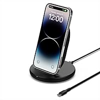 Belkin Wireless Charging Stand - 15W Qi-Certified Charger Stand for iPhone, Samsung Galaxy, Google Pixel & More - Charge While Listening to Music & Streaming (Power Supply Included)