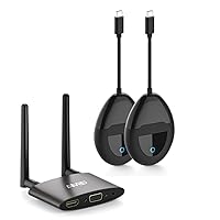 HDMI Wireless Transmitter*2 and Receiver 4K, USB C & HDMI Dual Transmit Ports, HDMI & VGA Dual Screens, 2.4/5Ghz Streaming Smooth Video/Audio for Mac, Cable Box, Samsung Phone, Netflix, 165FT