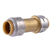 SharkBite Max 1/2 Inch Check Valve, Push to Connect Brass Plumbing Fitting, PEX Pipe, Copper, CPVC, PE-RT, HDPE, UR2008A
