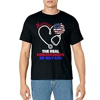 4th Of July Nurse Stethoscope Heart Patriotic Midwife T-Shirt