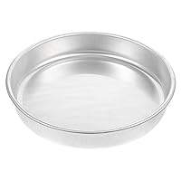 BESTOYARD Metal Round Tray - Oven Pan Serving Dish Wear-resistant Baking Tray Baking Pan for Kitchen - Baking Tray Round Serving Tray Pie Pan Aluminum Alloy Pancakes Barbecue Plate