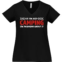 inktastic If I'm Not Camping I'm Thinking About It Women's Plus Size V-Neck