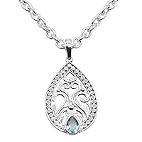 Pear Cut Blue Topaz (0.98 Cts) | Pendant Solid 925 Sterling Silver Gemstone | Pendant Without Chain Jewelry For Women or Girls | (Only Pendant)