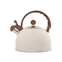 Tea Kettle Stovetop,Stainless Steel Whistling Kettles Teapot With Anti-Hot Handle, Hot Water Boiling Tea Pots For Stove Top,2.5 Liter/Beige Color