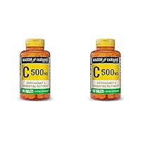 MASON NATURAL Vitamin C 500 mg - Supports Healthy Immune System, Antioxidant and Essential Nutrient, 100 Tablets (Pack of 2)