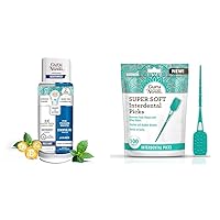 GuruNanda Dual Barrel Whitening Mouthwash with Essential Oils & Interdental Picks for Teeth Cleaning (Pack of 100)
