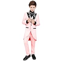 Boys Long Jackets Slim Fit Suit 3 Pieces Tailcoat Blazer Vest Pants Set Tail Tuxedos Formal Party Jacket Suits